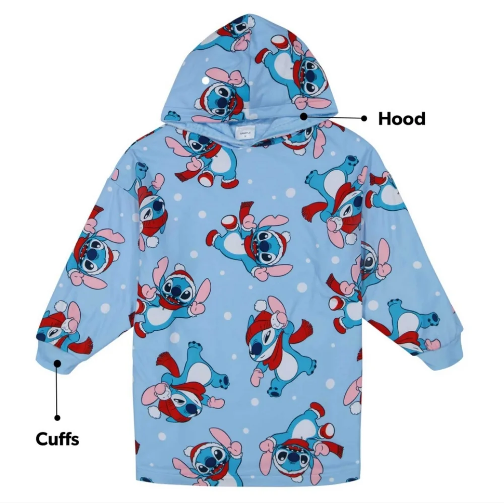 Disney Lilo Stitch Fleece Robe Oversized Hooded Wearable Blanket NEW Kids